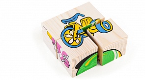 Набор из 4-х кубиков - Игрушки из серии Собери картинку (Томик, 3333-3 ТОМИКsim)